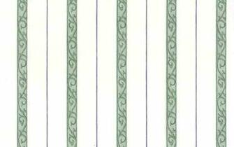 Green Purple Stripe Vintage Wallpaper Scroll Waverly