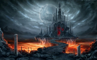 Midnight Lava Castle Wallpaper