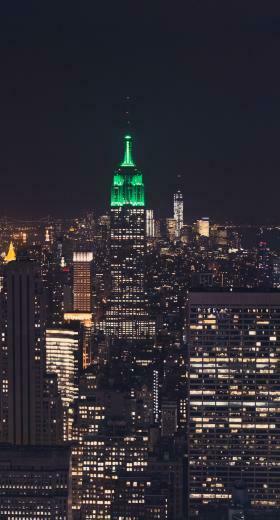 Landscape New York Night Scene Empire State Building Wallpaper