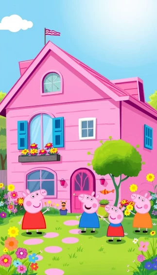 Peppa Pig House Wallpaper