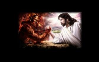 Satan Vs Jesus God And Devil Arm Wrestling Jpg