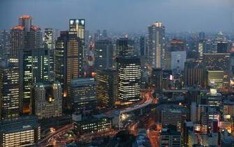 Osaka Skyline Desktop Wallpaper Iskin Co Uk