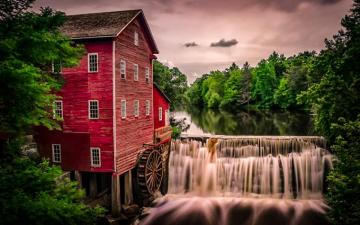 Wallpaper Usa Water Mill Dells Augusta Wisconsin Nature