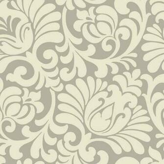 Grey Silver Ap7497 Tulip Damask Wallpaper Contemporary Modern