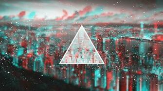Hong Kong Anaglyph 3d Triangles Wallpaper