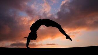 Image Physical Exercise Silhouette Girls Sport Gymnastics