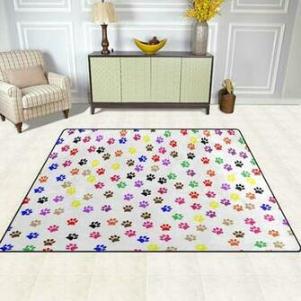 Amazon Gaz X Dog Footprint Wallpaper Area Rug Rugs