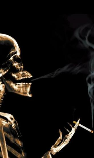Skull Smoking Abstract Mobile Wallpaper