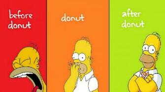 Yellow Homer Simpson Donuts The Simpsons Hungry Wallpaper HD Walls