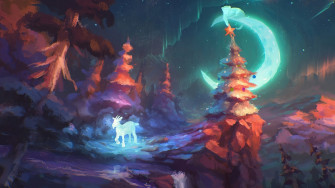 Christmas Forest Fantasy Art 4k Wallpaper iPhone HD Phone 5950h