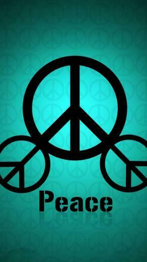 Blue Minimalistic Peace Hippie Sign Wallpaper