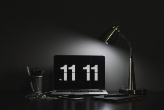 Black And White Office Desk Desktop Wallpaper