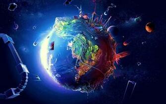 Outer Space Stars Galaxies Planets Wallpaper