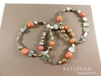 Silpada Sterling Silver Sponge Coral Abalone Set Of Stretch