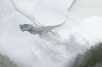 Art Dragon Flying Hills Fog Fantasy Dragons Wallpaper