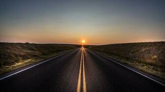 Wallpaper 4k Alone Road Sun 5k HD