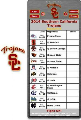 Usc Trojans Football Schedule Widget For Mac Os X Fight On