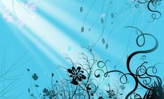 Blue Flower Swirls Background