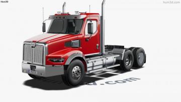 Of Western Star 49x Sb Day Cab Tractor Truck 3d