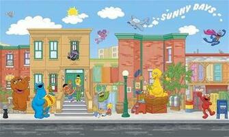 Home Wall Murals Sesame Street Xl Prepasted Wallpaper Mural