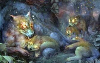 Wallpaper Art Wolves Forest Wolf Dragon S Crown Game