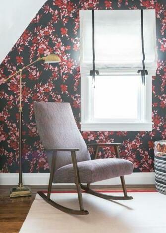 Northside Bungalow Baby Wallpaper Attic Renovation Patterned Chair