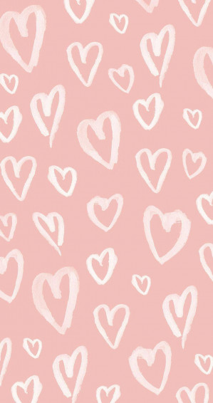 Aesthetic Pink iPhone White Hearts Wallpaper