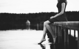 Girl Sitting Alone Monochrome Wallpaper HD Girls 4k