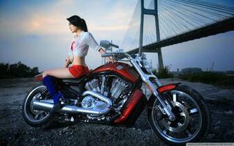 Harley Davidson Bikes Wallpaper With Girl Mela