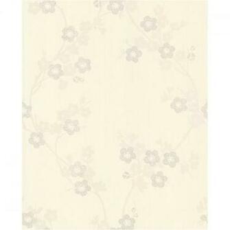 Superfresco Sft Cherry Blossom Mica White Floral Wallpaper