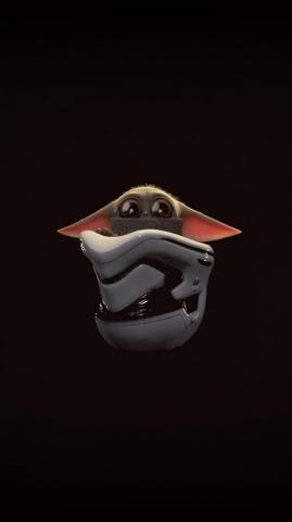 Minimal Baby Yoda Art Wallpaper In