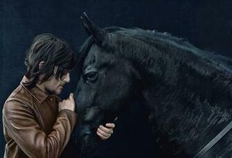Wallpaper Norman Reedus Actor Jacket Horse Black
