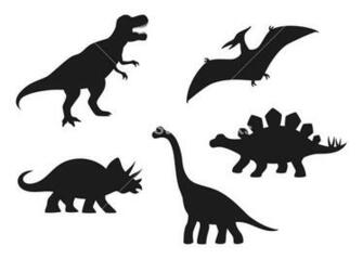 Dinosaur Vector Silhouettes T Rex Brachiosaurus Pterodactyl