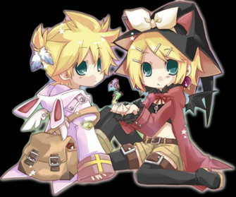 Chibi Kagamine Rin Len Render By Mekuto