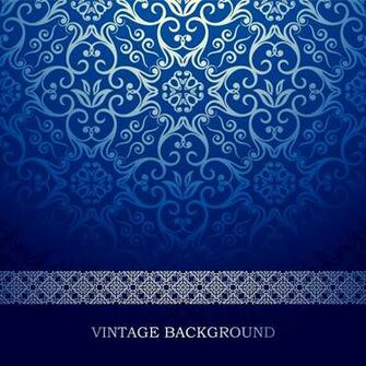Background Textures Vector Blue Vintage Floral Wallpaper