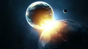 Planets Collide Wallpaper Cosmos Creation Of Earth