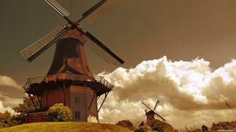 Description Windmills In Netherlands Wallpaper Desktop