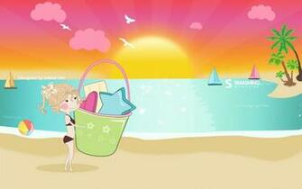 Little Girl On The Beach Summer Wallpaper