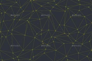 Outline Polygonal Lines With Connected Particles Seamless Patterns