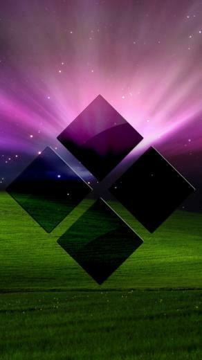 Diamond Shaped Boxes On The Meadow Background Wallpaper iPhone