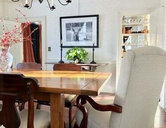 Mirror Shelves Dining Room Formal Traditional Farmhouse Table