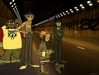 Gorillaz In A Tunnel Wallpaper