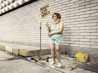Car Wash Sign Old Woman Bikini Funny Interesting