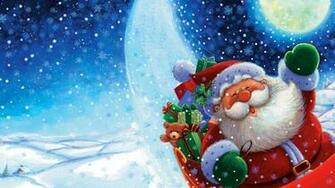 Funny Santa Claus Flying In The Sky