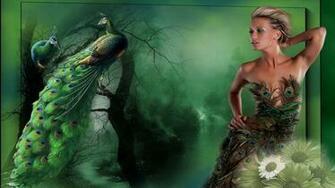 Woman Feather Wallpaper