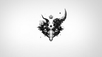 Abstract Skulls Wallpaper Black Horns