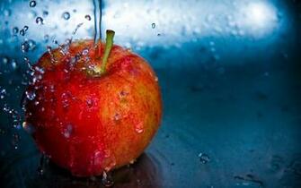 Wallpaper Apple Water Drop Splash Red Desktop