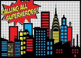 Superhero City Backdrops Noah S 4th BirtHDay Kids