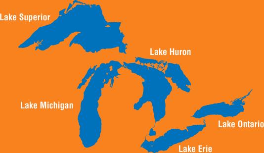 Lake Superior Or The Mitten Bounded By Lakes Michigan Huron And Erie