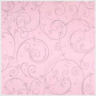 Perfect Princess Pink Glitter Scroll Walpaper Wall Sticker Outlet